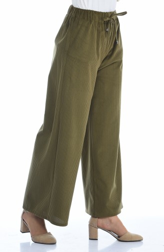 Pantalon Large Velours 0093-05 Vert 0093-05