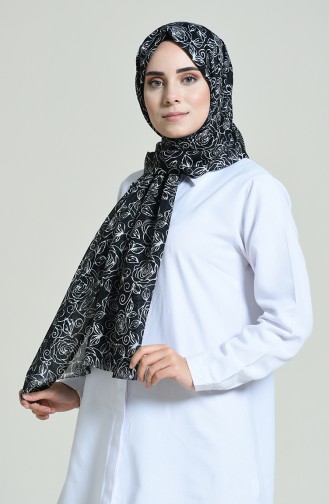 Elmina Gemusterte Schal 440-101 Schwarz Weiss 440-101