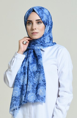 Elmina Patterned Shawl Blue Black 440-105