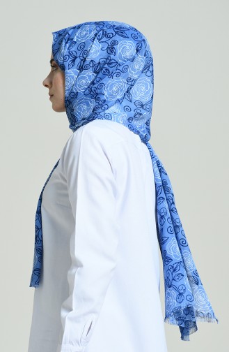 Elmina Patterned Shawl Blue Black 440-105