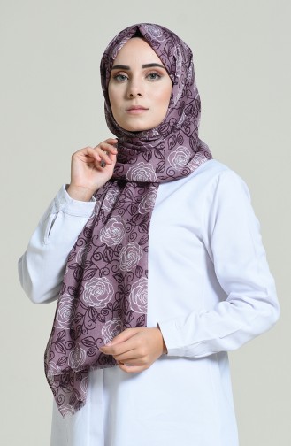 Elmina Patterned Shawl Dark Lilac Black 440-113