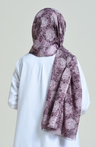 Elmina Patterned Shawl Dark Lilac Black 440-113