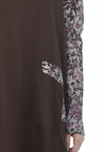 Brown Hijab Dress 0011H-01
