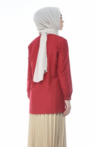 Claret red Overhemdblouse 1014-06