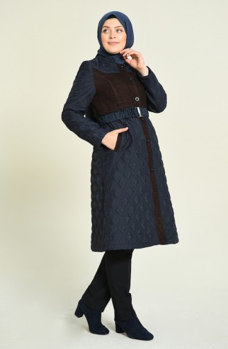 معطف طويل أزرق كحلي 1519-01