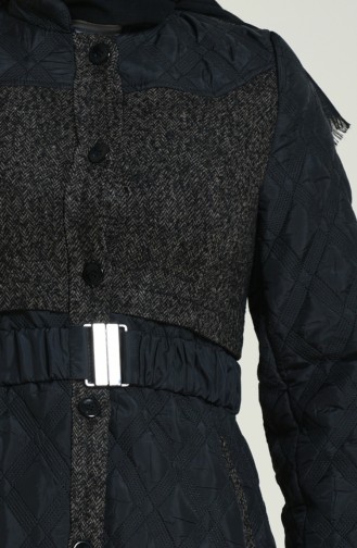 معطف طويل أسود 1519-04