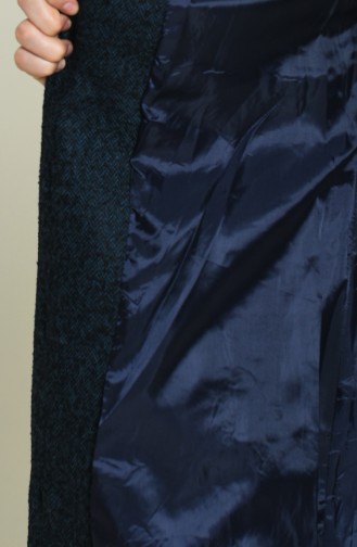 معطف طويل أزرق كحلي 1519A-01