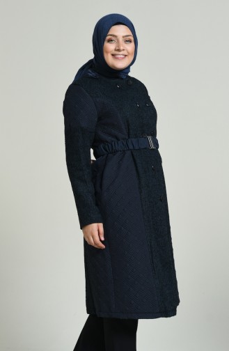 معطف طويل أزرق كحلي 1525-01