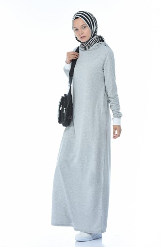 Gray Hijab Dress 4052-03