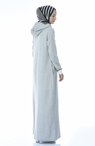 Gray Hijab Dress 4052-03