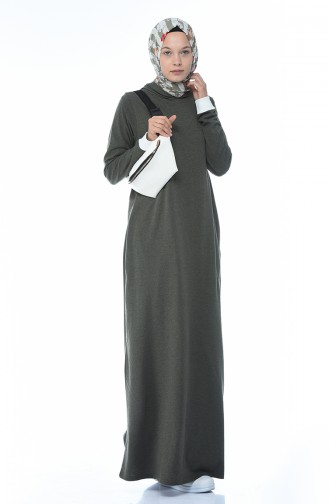 Khaki Hijab Dress 4052-04