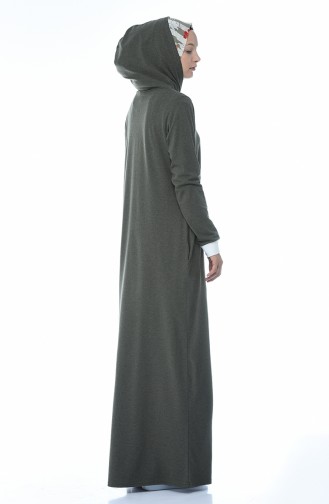 Khaki Hijab Dress 4052-04