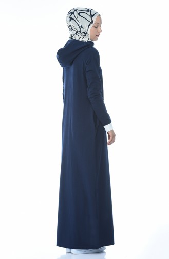 Navy Blue Hijab Dress 4052-05