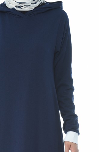 Navy Blue Hijab Dress 4052-05