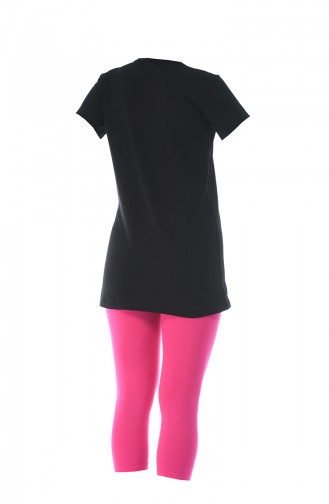 Ensemble Leggings Pour Femme 3616 Rose Noir 3616