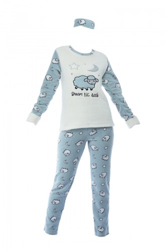 Bayan Welsoft Pijama Takımı 8049-01 Ekru