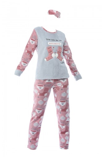 Bayan Welsoft Pijama Takımı 8051-01 Gri Vizon