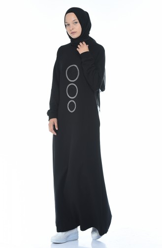 Black Hijab Dress 4080-01