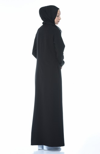Schwarz Hijab Kleider 4080-01