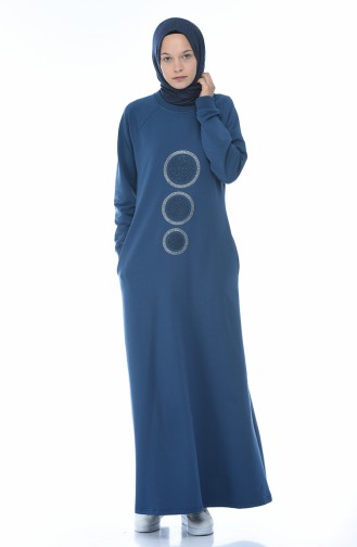 Indigo Hijab Dress 4080-03