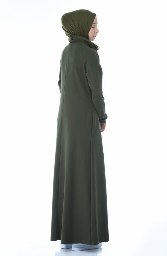 Khaki Hijab Dress 4080-04