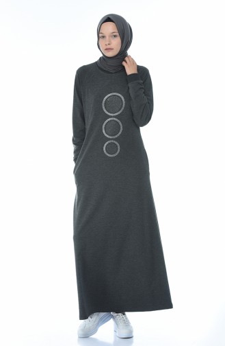 Anthracite Hijab Dress 4080-05