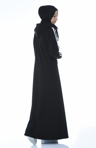 İki İplik Kapüşonlu Spor Elbise 4084-01 Siyah