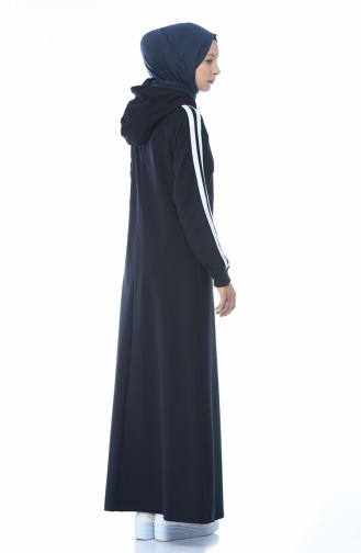 Navy Blue Hijab Dress 4084-02