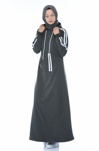 Anthracite Hijab Dress 4084-04