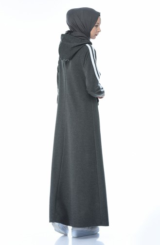 Anthrazit Hijab Kleider 4084-04