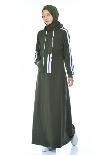 Khaki Hijab Kleider 4084-05