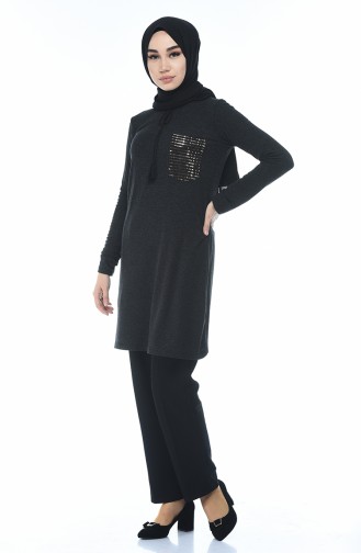 Seasonal Tunic with Pocket Black 2202-06