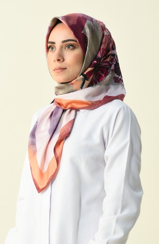 Karaca Desenli Rayon Eşarp 90596-08 Gül Kurusu Pudra