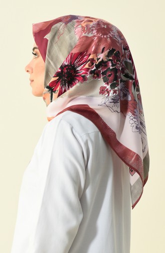 Karaca Patterned Rayon Scarf Rose Dried Powder 90596-08