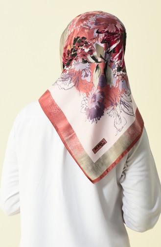 Karaca Patterned Rayon Scarf Rose Dried Powder 90596-08