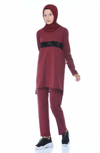 Sequined Tracksuit Bordeaux 1010-08