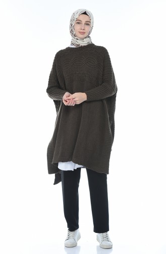 Tricot Sweater Poncho Brown 1921-10