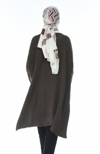 Tricot Sweater Poncho Brown 1921-10