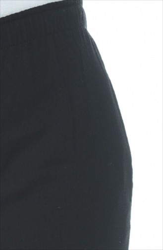 Bol Paça Şile Bezi Pantolon 14001-06 Siyah