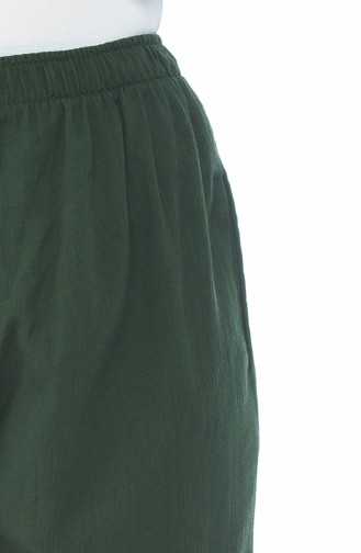 Şile Bezi Şalvar Pantolon 14007-08 Zümrüt Yeşili