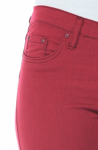 High waist Battal Pants 17059-04 Burgundy 17059-04