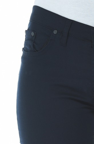 Pantalon Taille Haute 17059-06 Bleu Marine Foncé 17059-06
