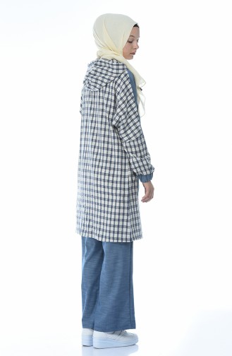Garnili Tunik Pantolon İkili Takım 1137-02 Kot Mavi