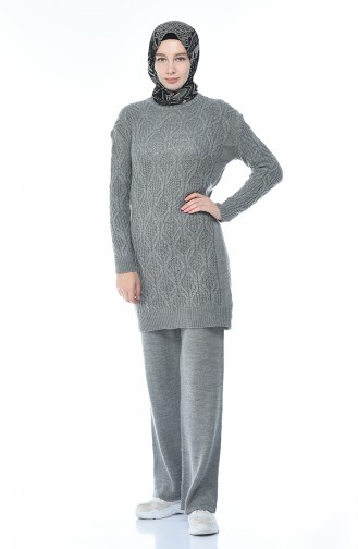 Tricot Tunic Trousers Double Set Gray 1912-01
