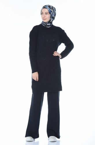 Tricot Tunic Trousers Double Set Navy Blue 1912-04