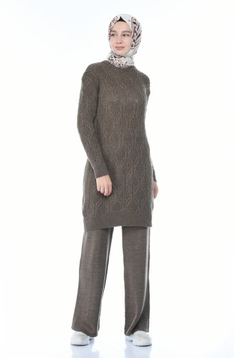 Tricot Tunic Trousers Double Set Mink 1912-06