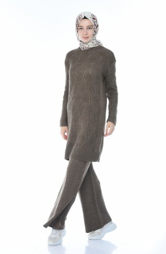 Tricot Tunic Trousers Double Set Mink 1912-06