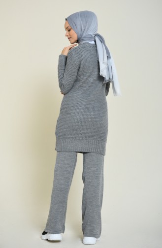 Ensemble Deux Pieces Tunique Pantalon Tricot 1913-02 Gris 1913-02