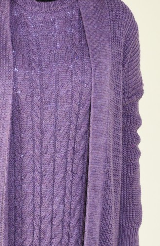 Ensemble Deux Pieces Robe Gilet Tricot 1915-02 Violet 1915-02