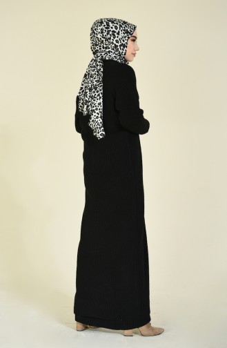 Triko Elbise Hırka İkili Takım 1915-11 Siyah